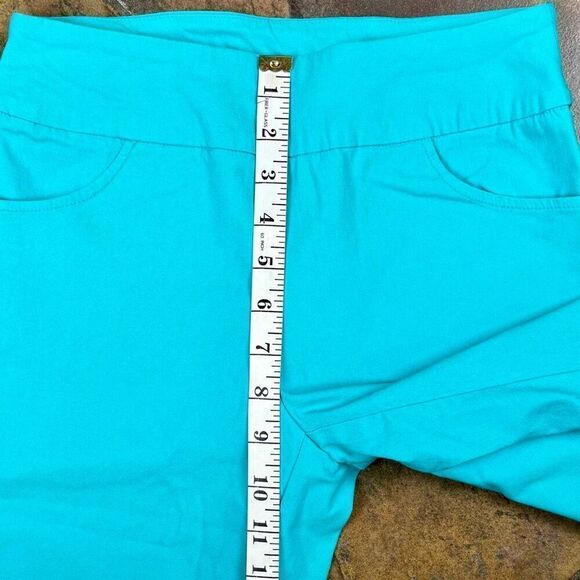 Tribal Turquoise Long Pull-On Elastic Waist Rhinestone Embellished Shorts 2 - Picture 5 of 10